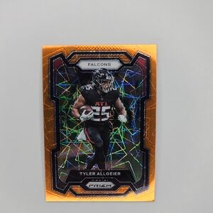 Tyler Allgeier ~ 2023 Prizm ~ Orange Laser